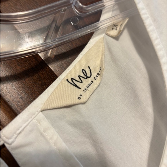 ME by JENNIE GARTH. Poplin flutter sleeve tiered maxi dress WHITE plus sized 1x - Picture 4 of 5